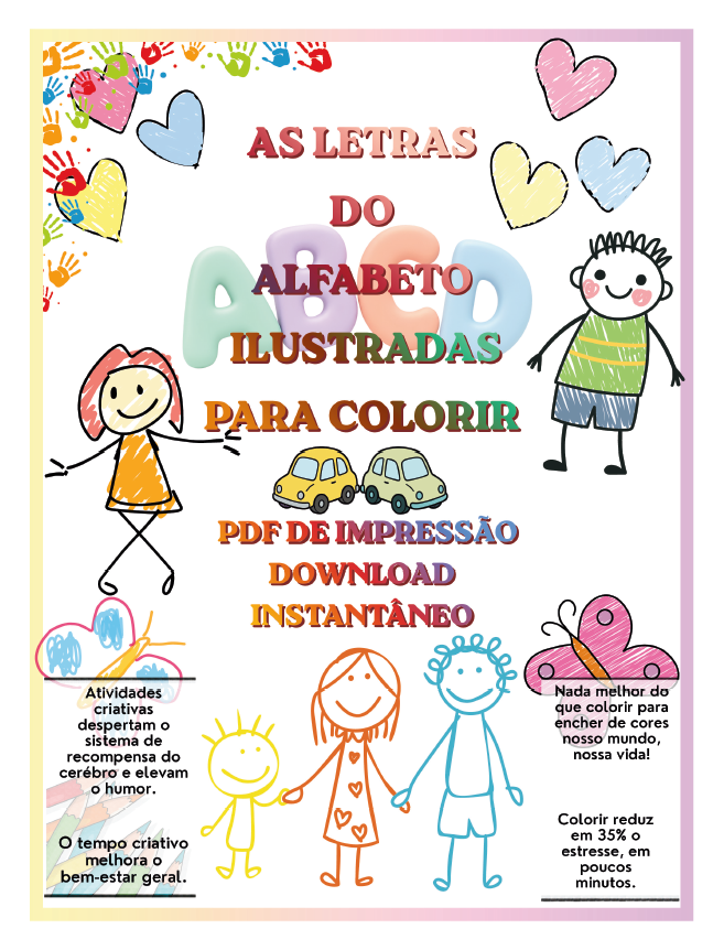 Capa do e-book de colorir Alfabeto Completo, da MDEDITORA