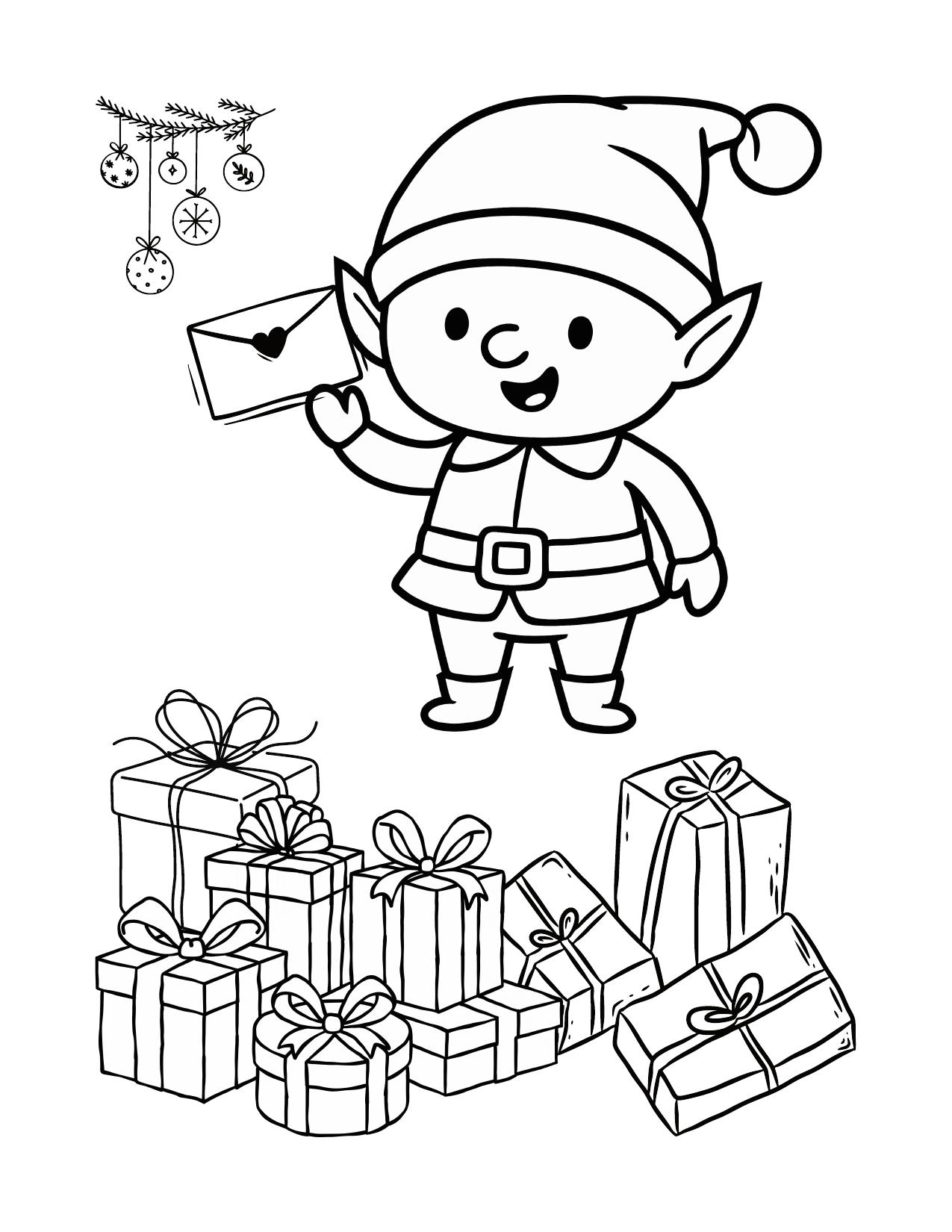 Página de exemplo para colorir do e-book Chegou o Natal