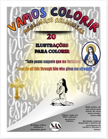 Capa do e-book de colorir Mensagens Religiosas, da MDEDITORA