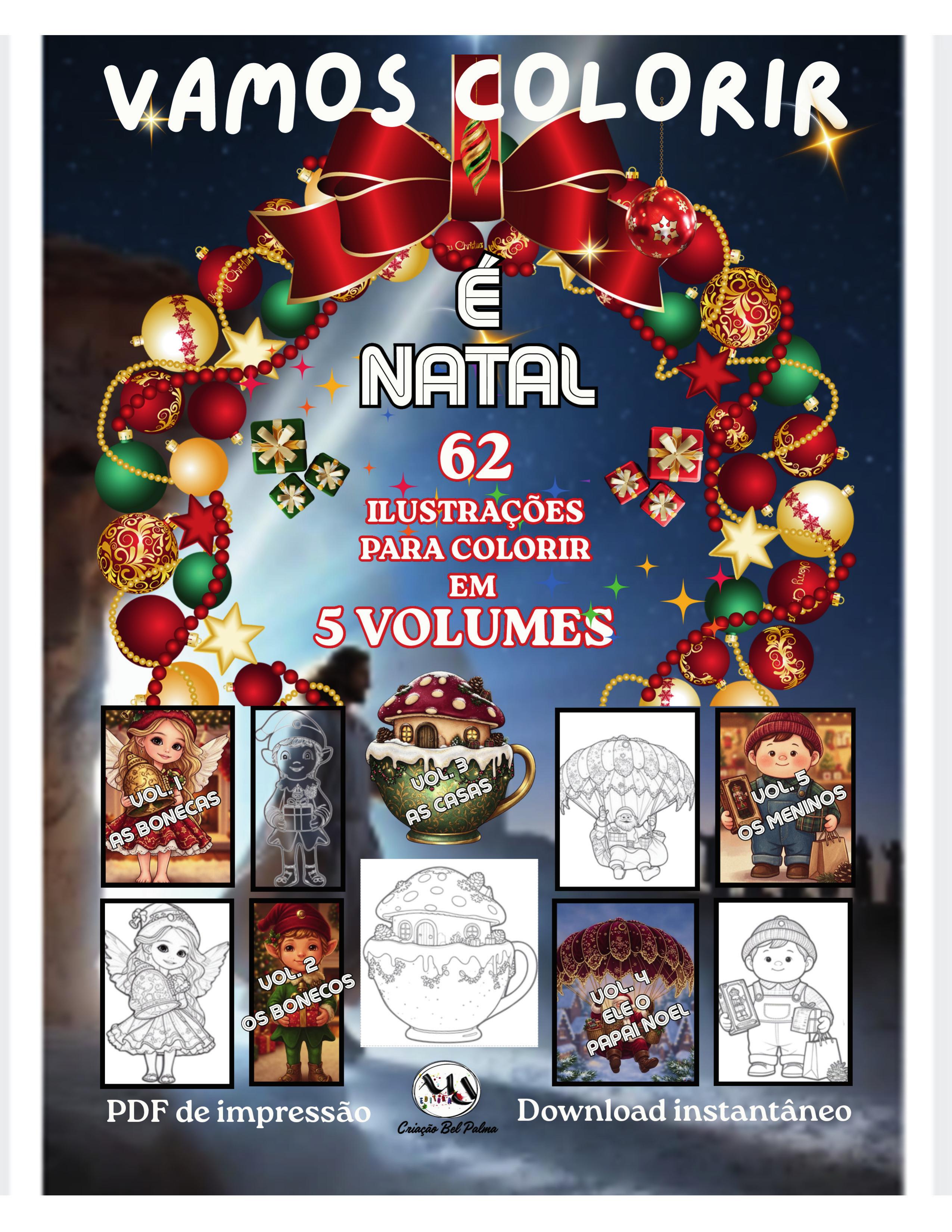 Capa do e-book de colorir É Natal, da MDEDITORA