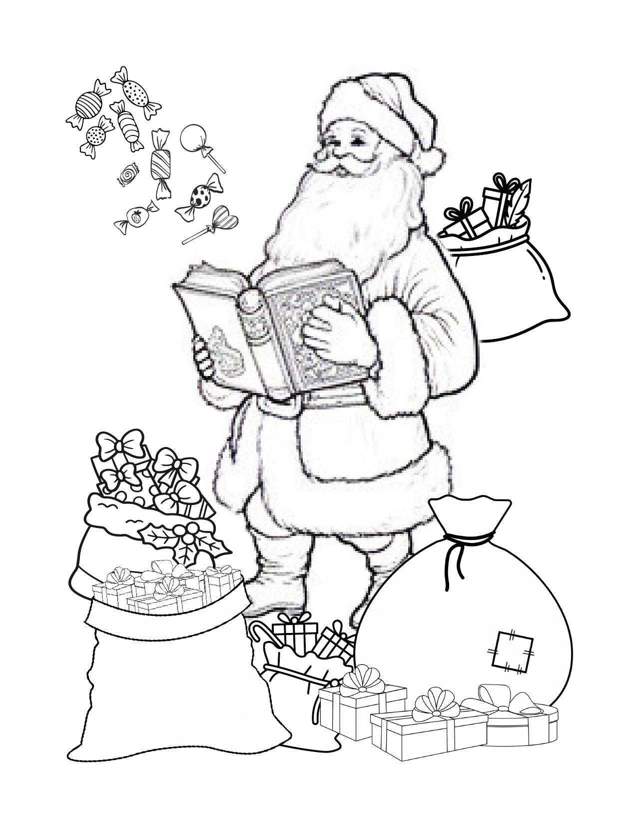 Página de exemplo para colorir do e-book Chegou o Natal