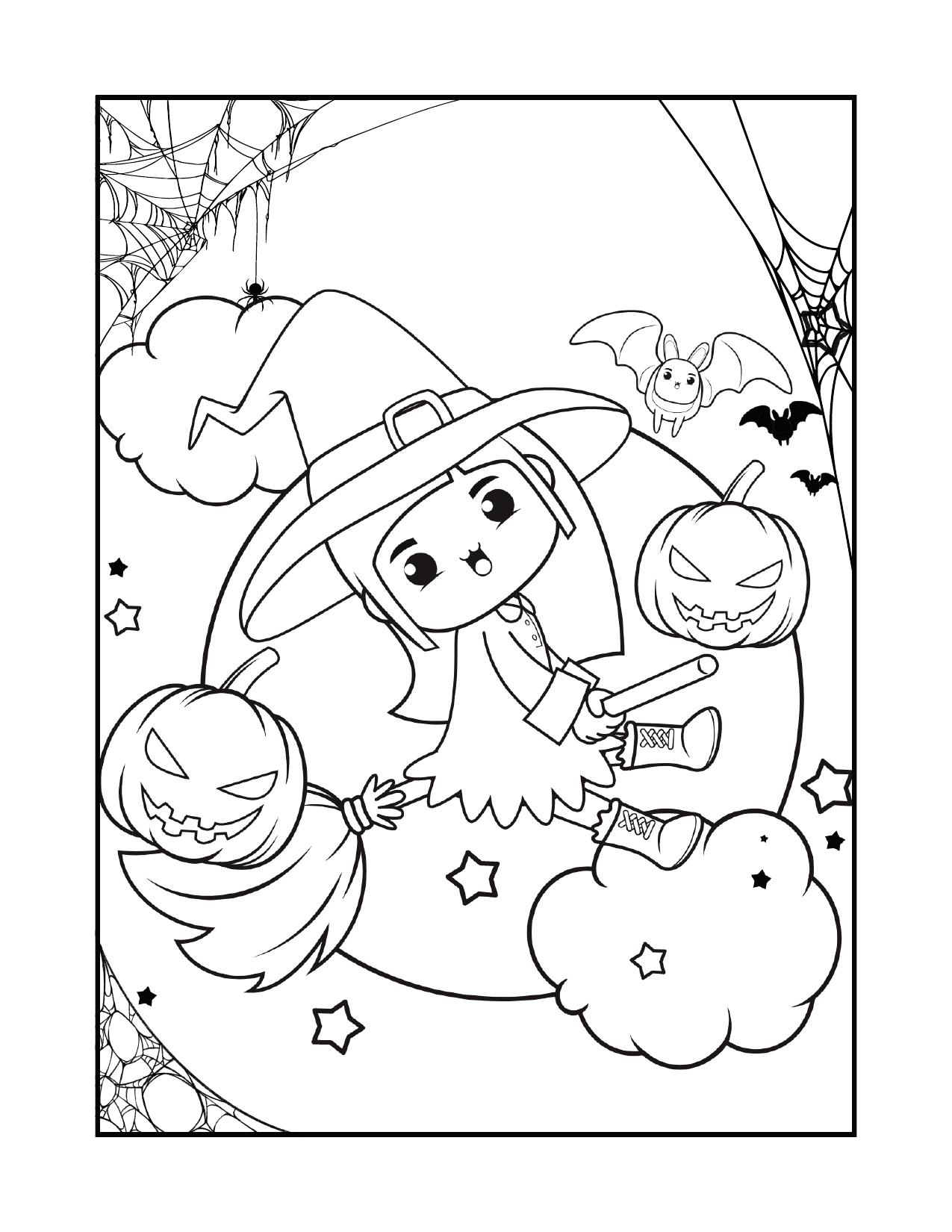 Página de exemplo para colorir do e-book Doçura ou Travessura: É Halloween