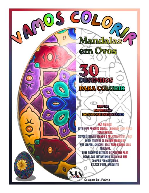 Capa do e-book de colorir Mandalas em Ovos, da MDEDITORA