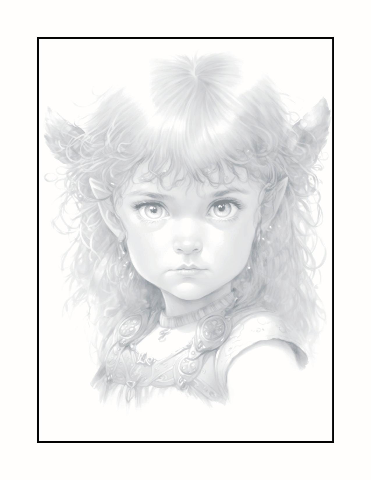Página de exemplo para colorir do e-book Pequenas Guerreiras, Grandes Corações