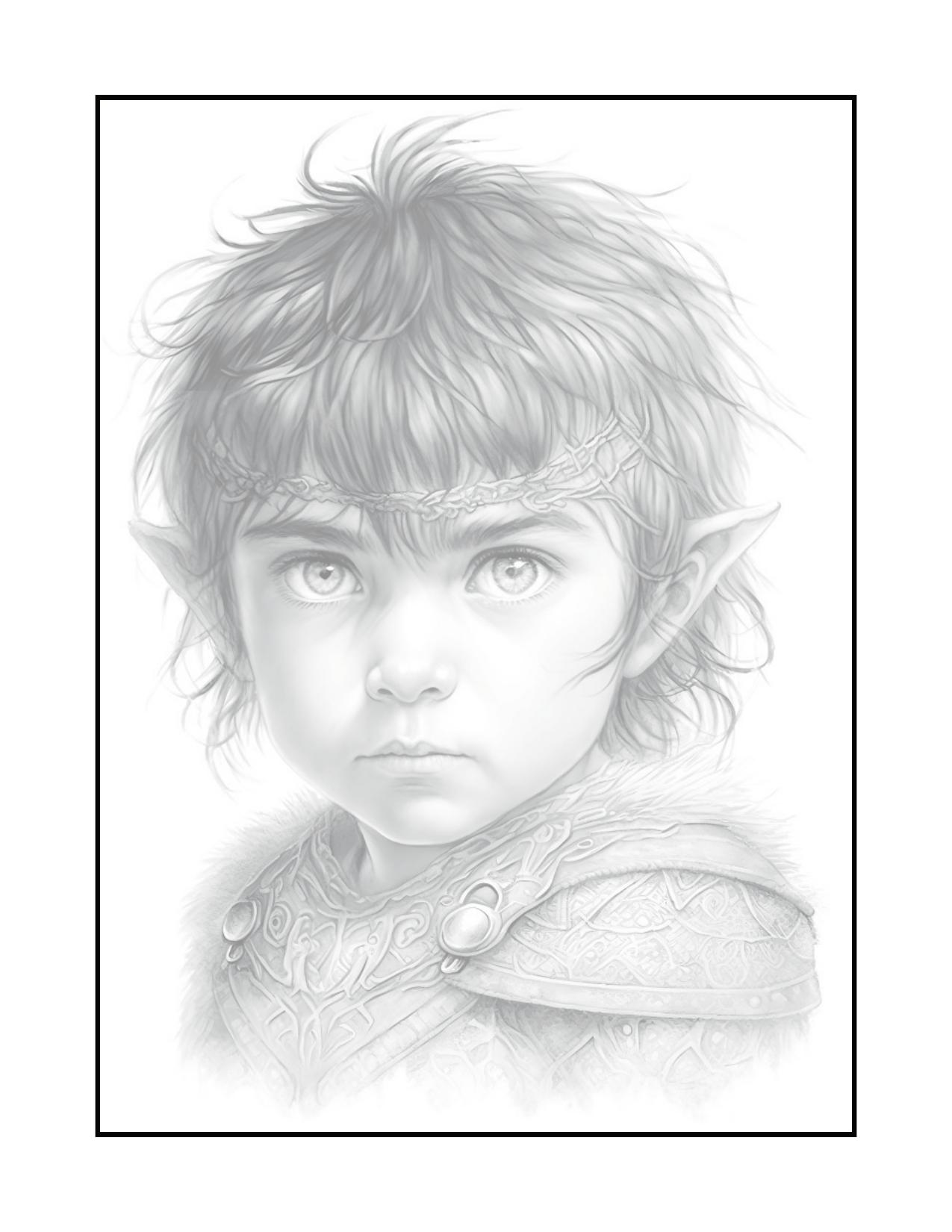 Página de exemplo para colorir do e-book Pequenos Guerreiros, Grandes Corações