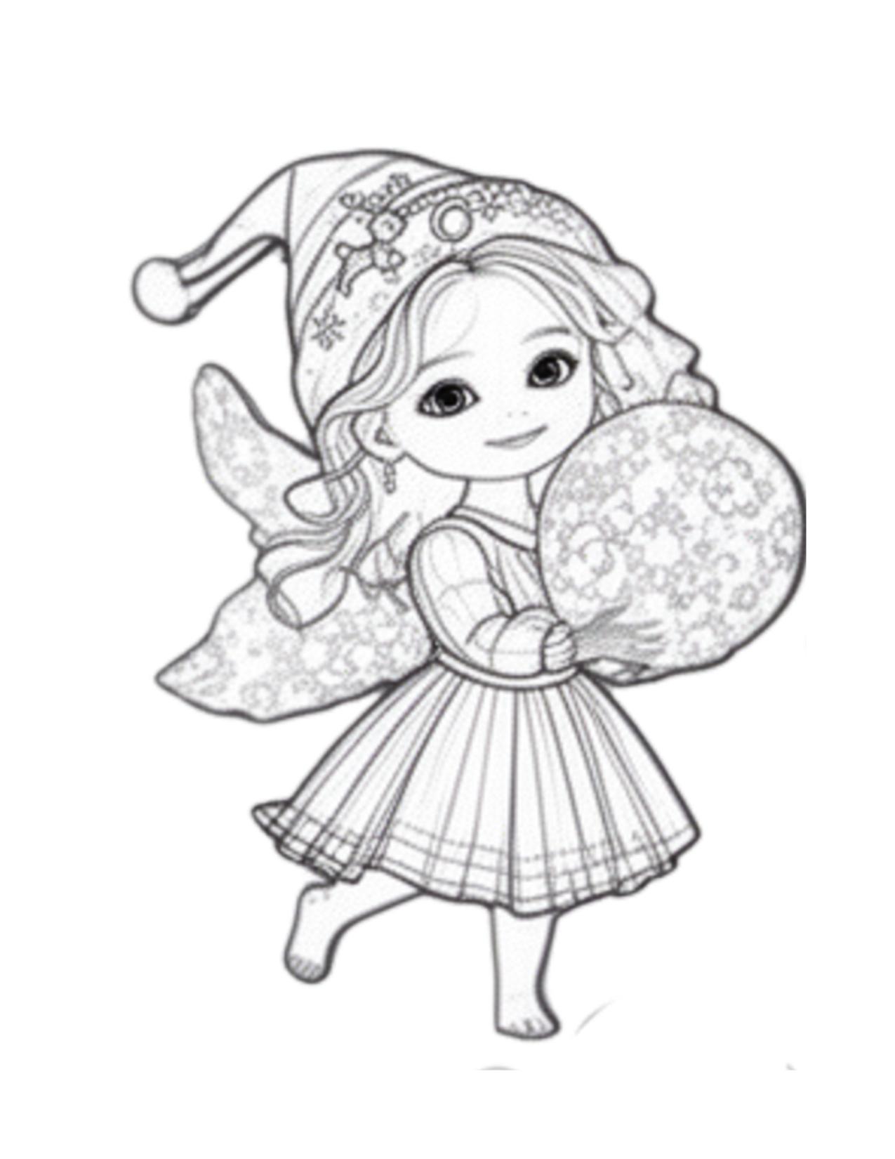 Página de exemplo para colorir do e-book É Natal