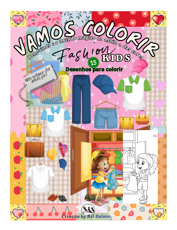 Capa do e-book de colorir Fashion KID's, da MDEDITORA