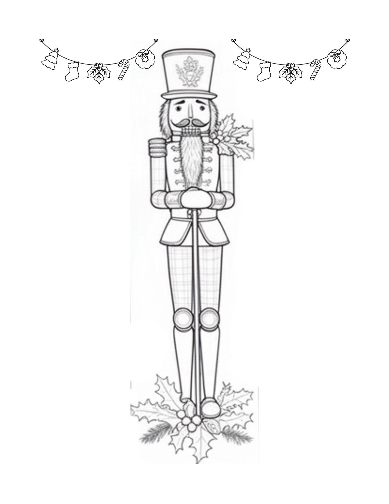 Página de exemplo para colorir do e-book Natal Vintage