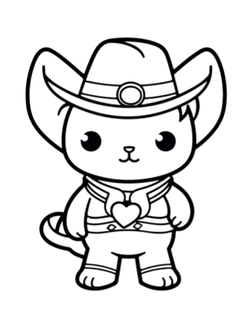 Página de exemplo para colorir do e-book Baby Gatos