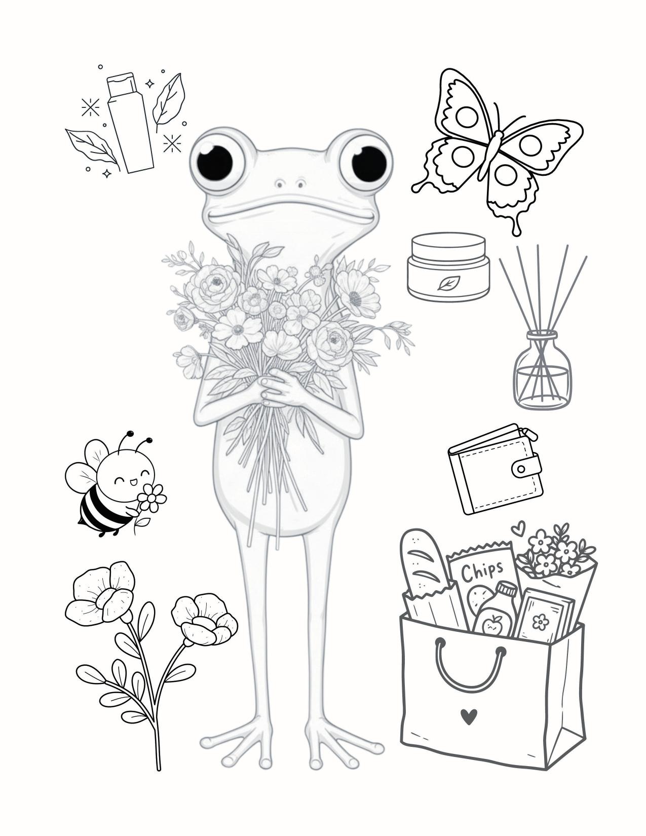 Página de exemplo para colorir do e-book Casamento no Brejo