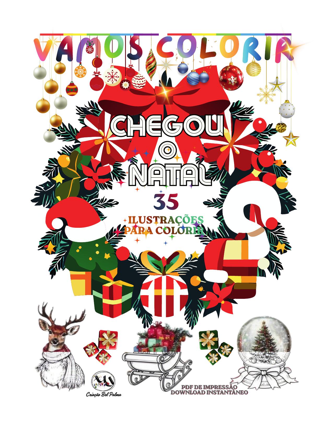 Capa do e-book de colorir Chegou o Natal, da MDEDITORA
