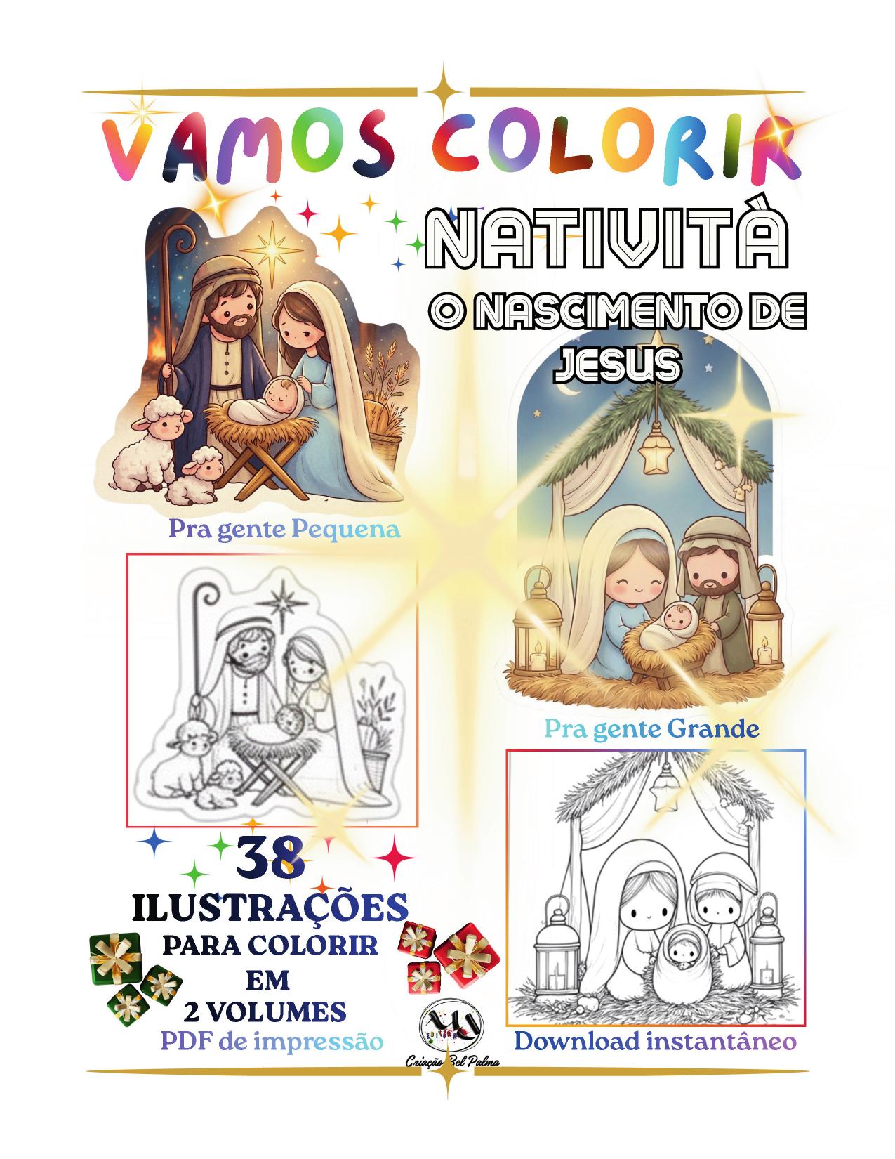 Capa do e-book de colorir Natività, da MDEDITORA