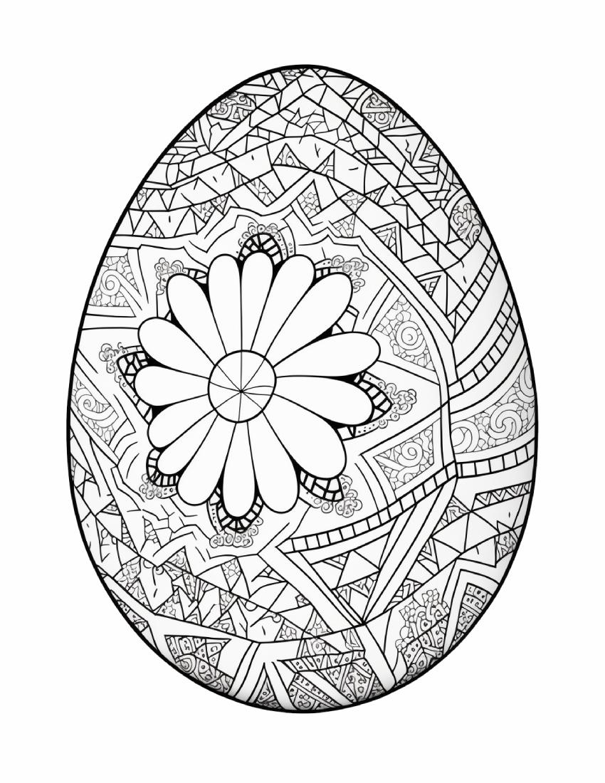 Página de exemplo para colorir do e-book Mandalas em Ovos