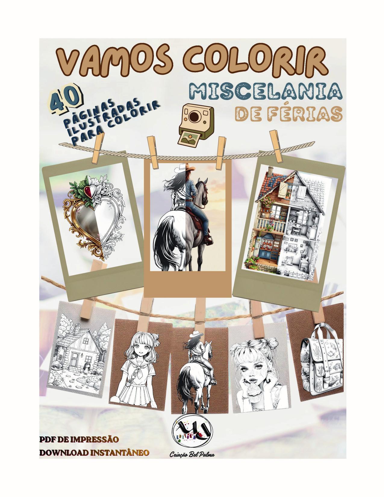 Capa do e-book de colorir Miscelânea de Férias, da MDEDITORA