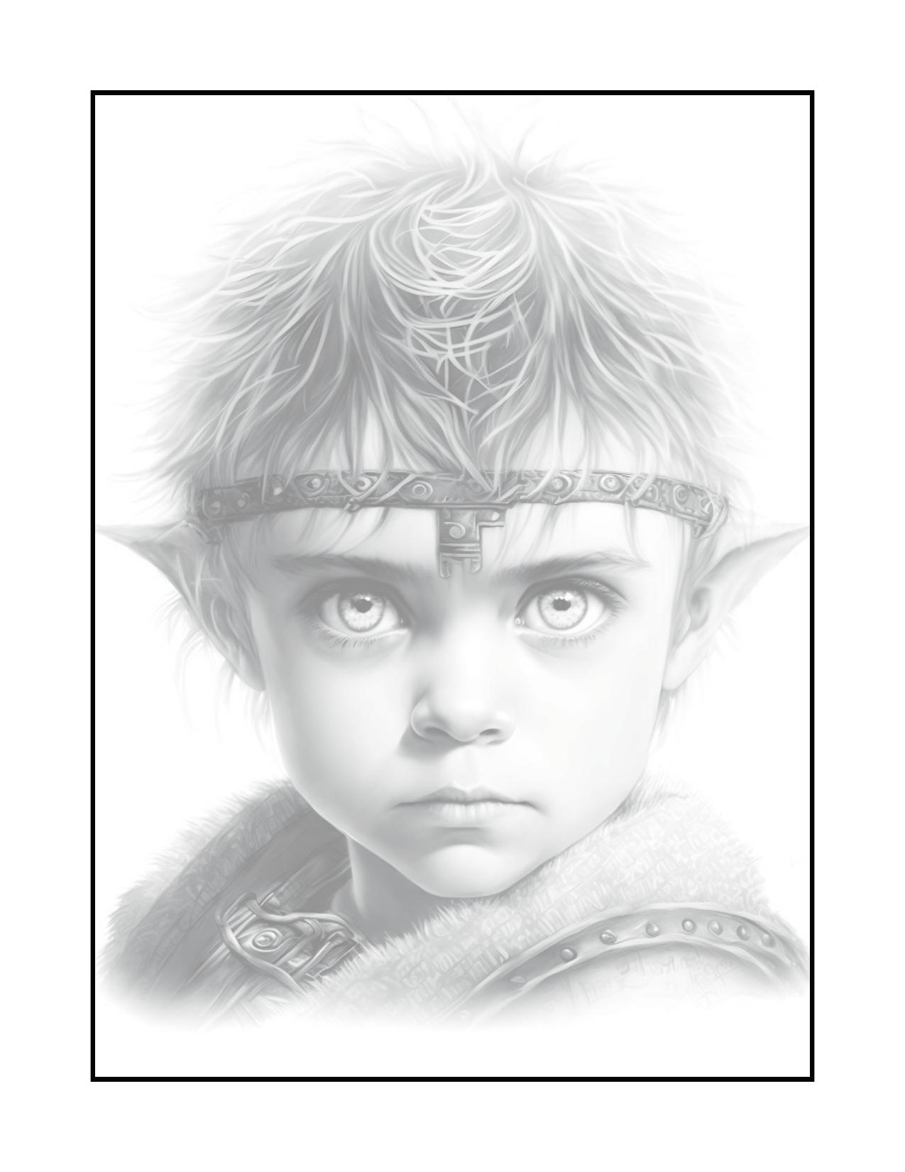 Página de exemplo para colorir do e-book Pequenos Guerreiros, Grandes Corações
