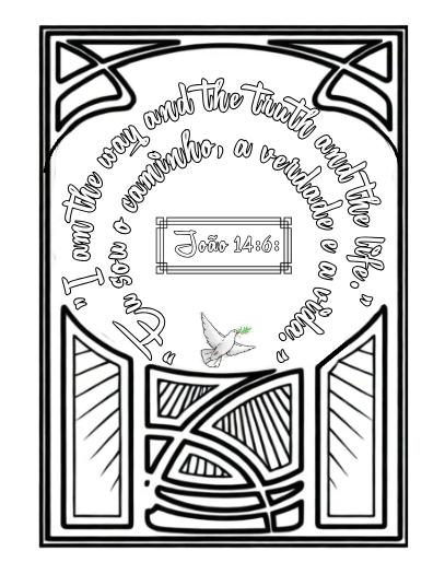 Página de exemplo para colorir do e-book Mensagens Religiosas