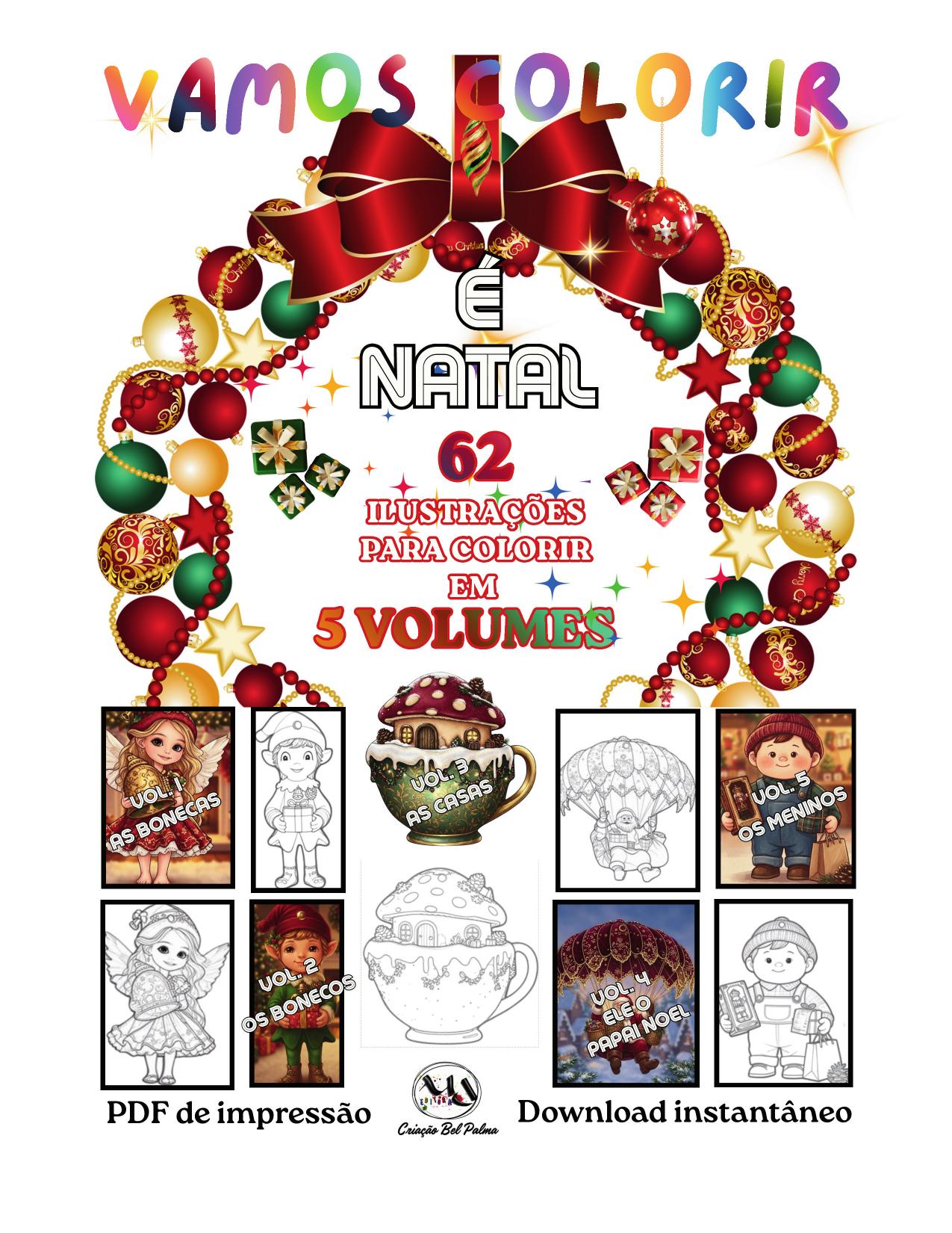Capa do e-book de colorir É Natal, da MDEDITORA