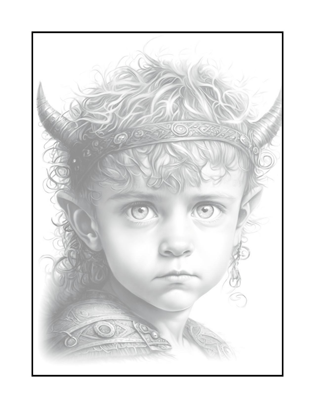 Página de exemplo para colorir do e-book Pequenos Guerreiros, Grandes Corações