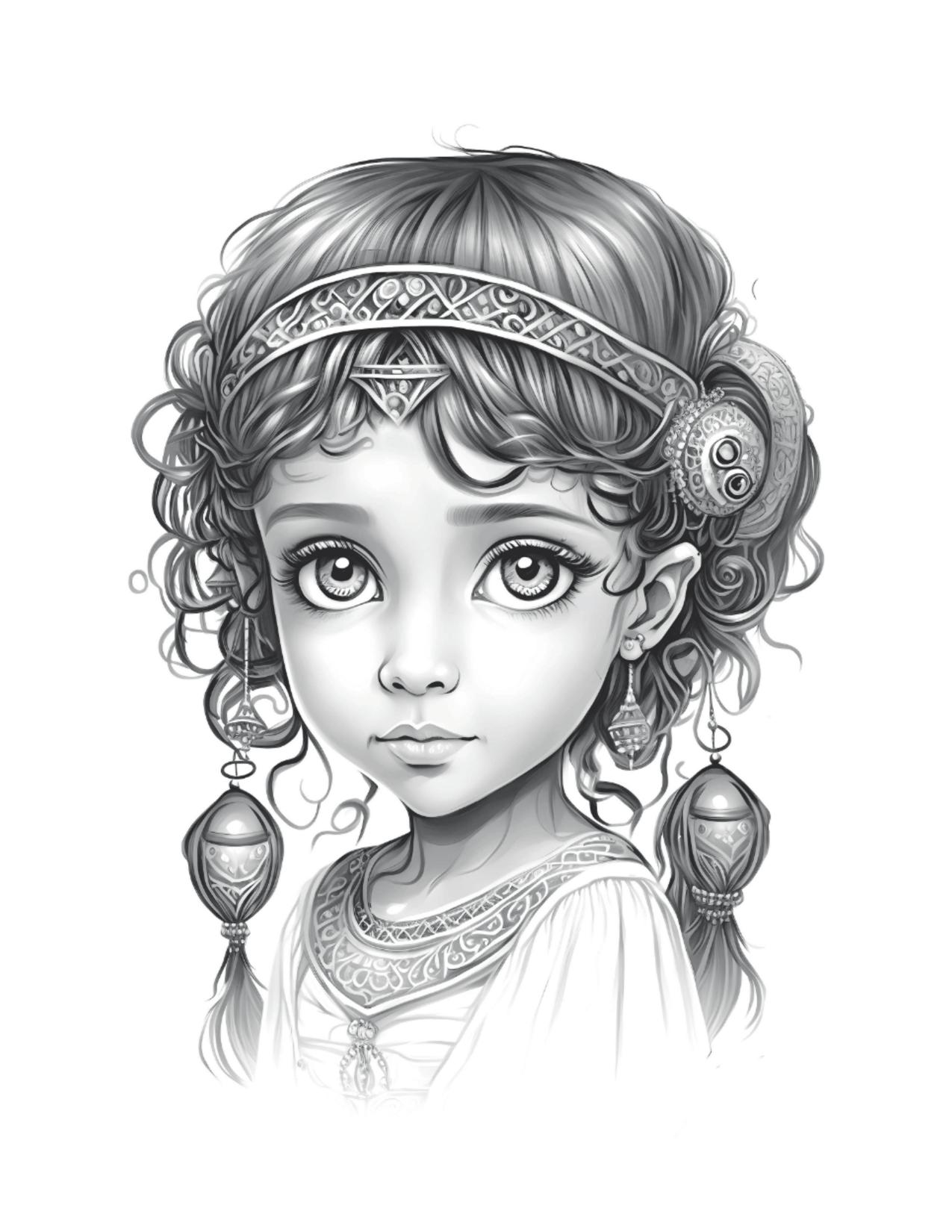 Página de exemplo para colorir do e-book Mães e Filhas