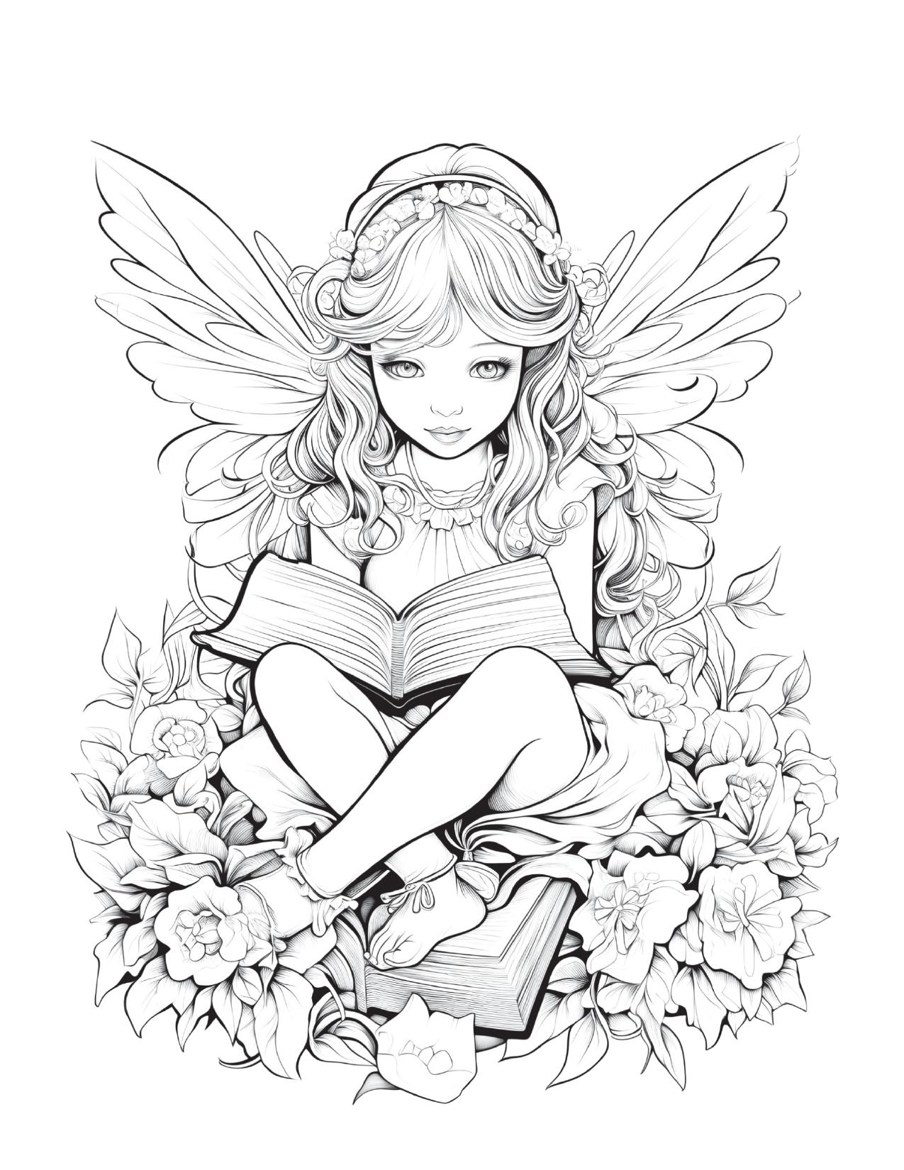 Página de exemplo para colorir do e-book Jardim Encantado